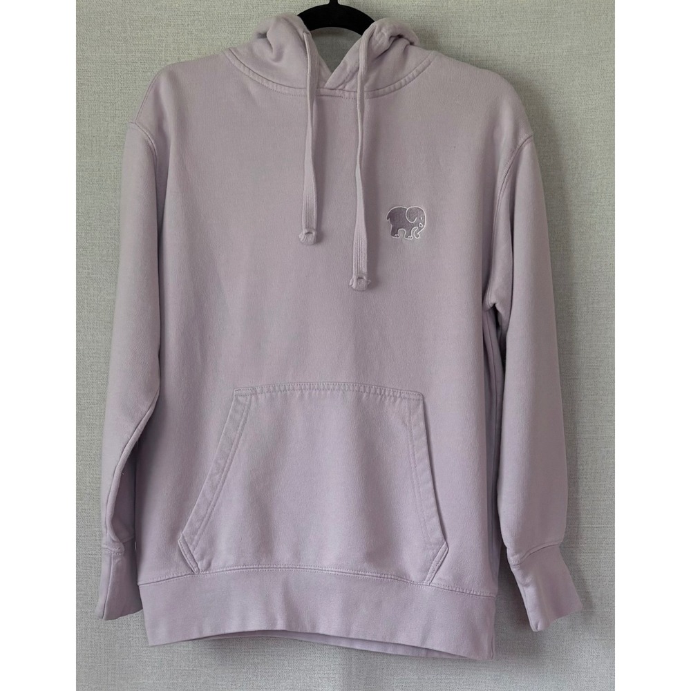 Ivory Ella Women Organic Cotton Comfy Hoodie Lavender Embroidery Elephant Logo S - Picture 2 of 9